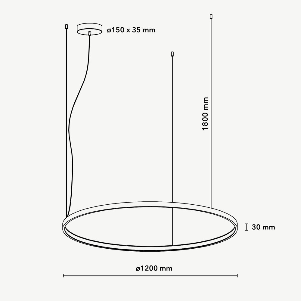 LED ring hanglamp HALO ∅1200 mm - Wit