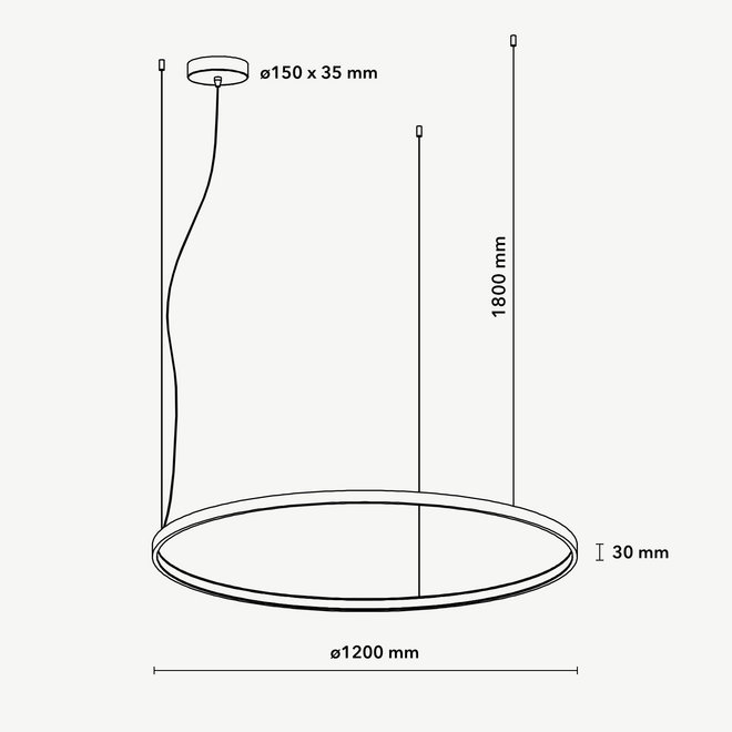 LED ring pendant lamp HALO ∅1200 mm - white
