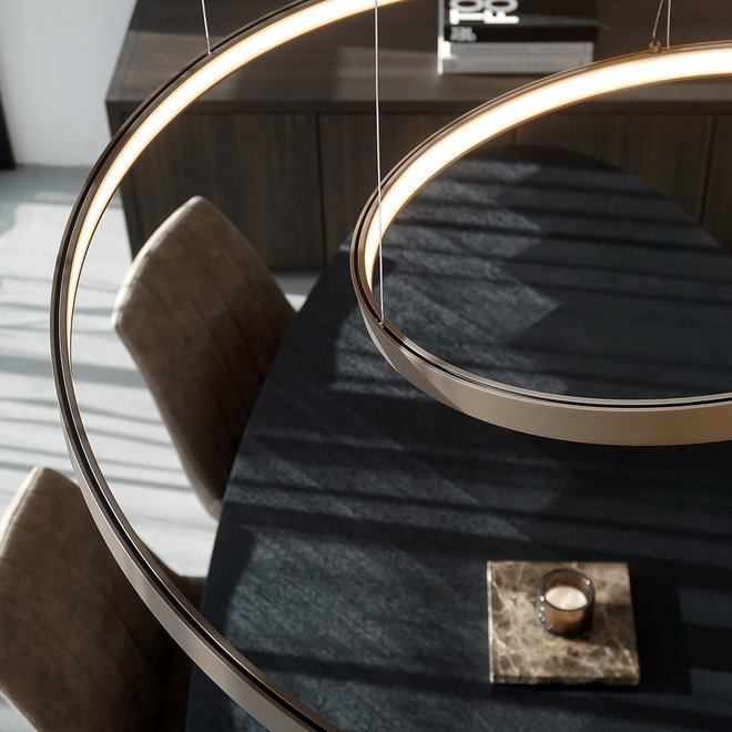 LED ring pendant lamp HALO ∅660 mm - bronze