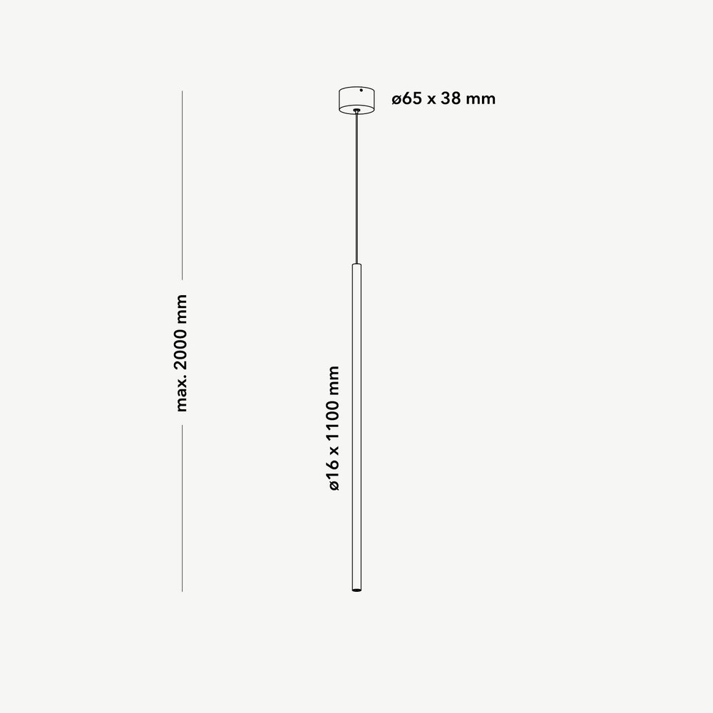 LED pendant lamp TUBE SLIM spot 1100 mm - Black