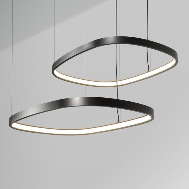 LED ring pendant lamp HALO SQUARE 900 mm - black