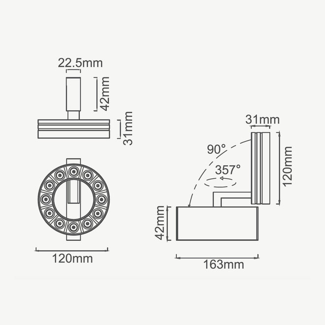 CLIXX SLIM magnetisch rail verlichtingssysteem - HALO LED module  - zwart