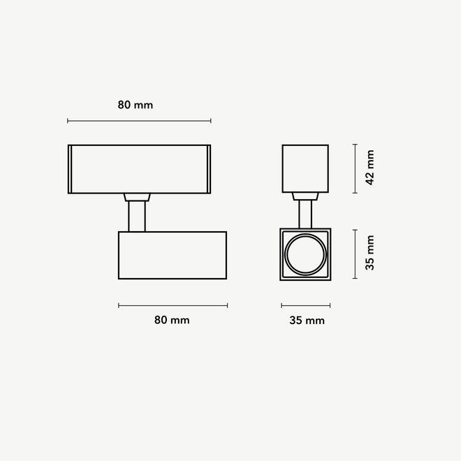 CLIXX SLIM magnetisch rail verlichtingssysteem - SPOT35 square LED module - zwart