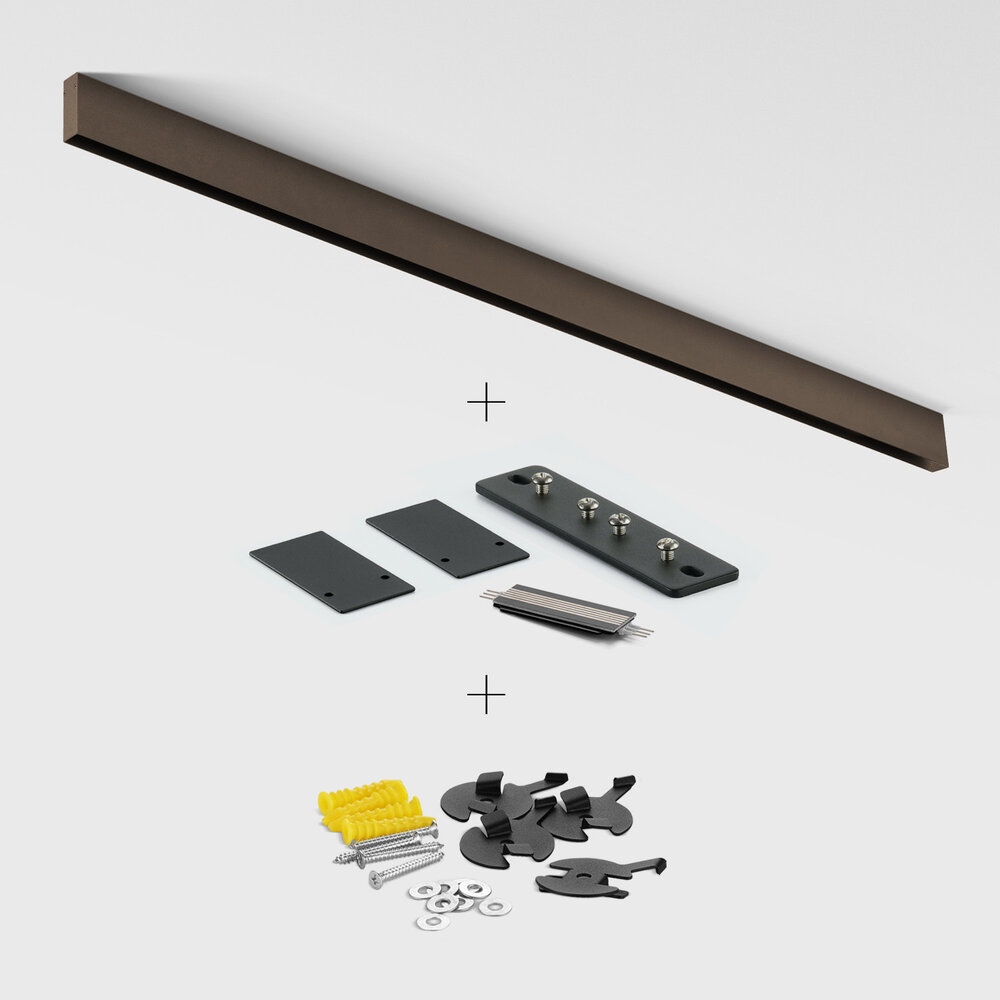 CLIXX SLIM magnetic track light system - surface profile - Brushed Bronze