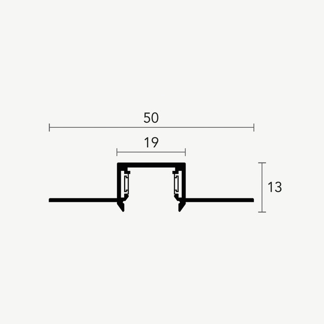 CLIXX MICRO magnetisch rail verlichtingssysteem - 2 meter inbouw (trimless) profiel - zwart