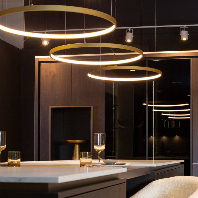 LED ring pendant lamp HALO ∅520 mm - gold