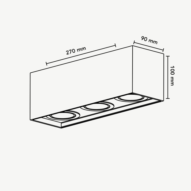 Design ceiling spot BOXX black triple GU10