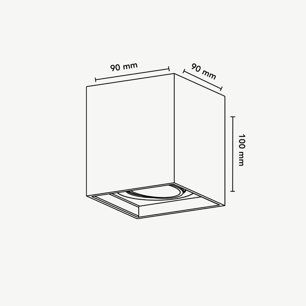 Design ceiling spot BOXX Black single GU10