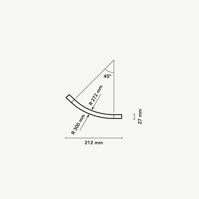 CLIXX SLIM Magnetic track system - surface/pendant 1/8 circle Ø 600