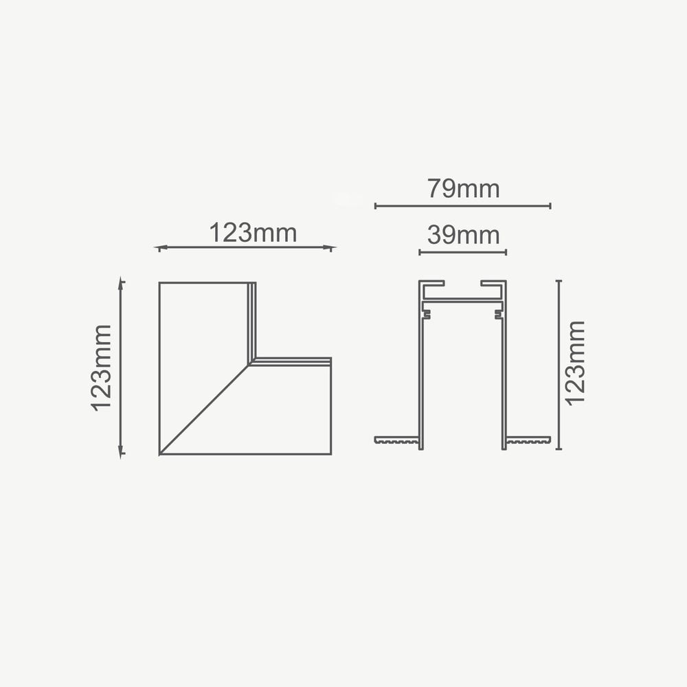 CLIXX magnetisch rail verlichting systeem - inbouw binnen hoekverbinding
