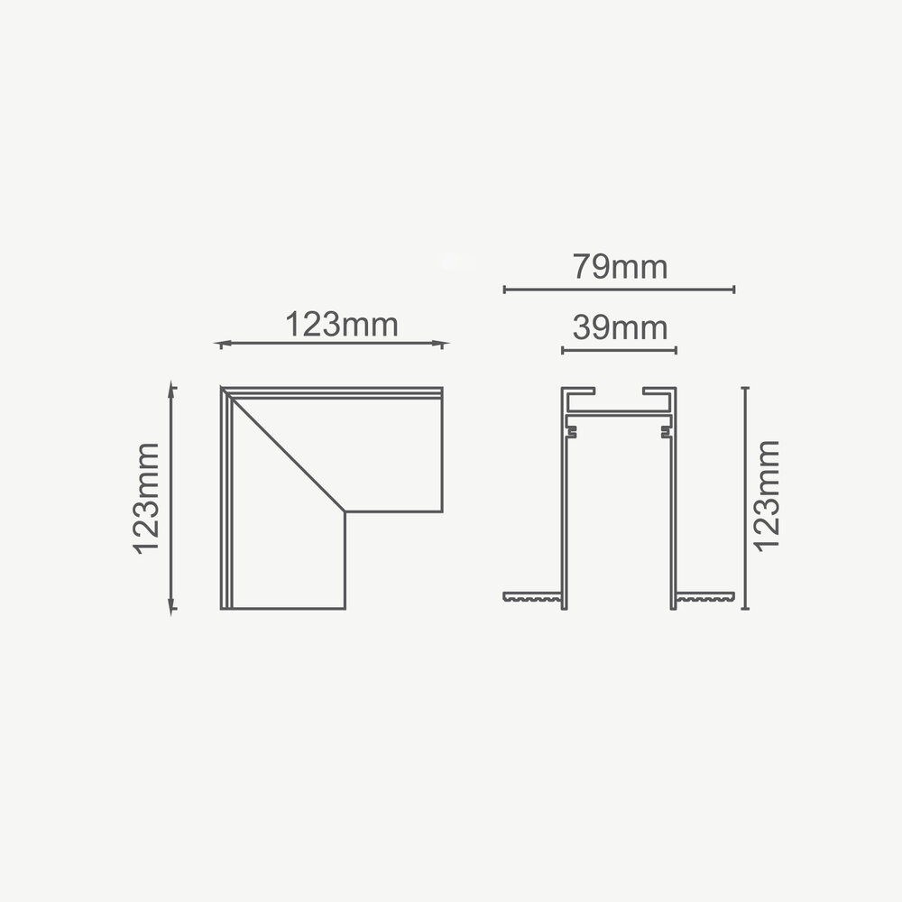 CLIXX magnetisch rail verlichting systeem - inbouw buiten hoekverbinding