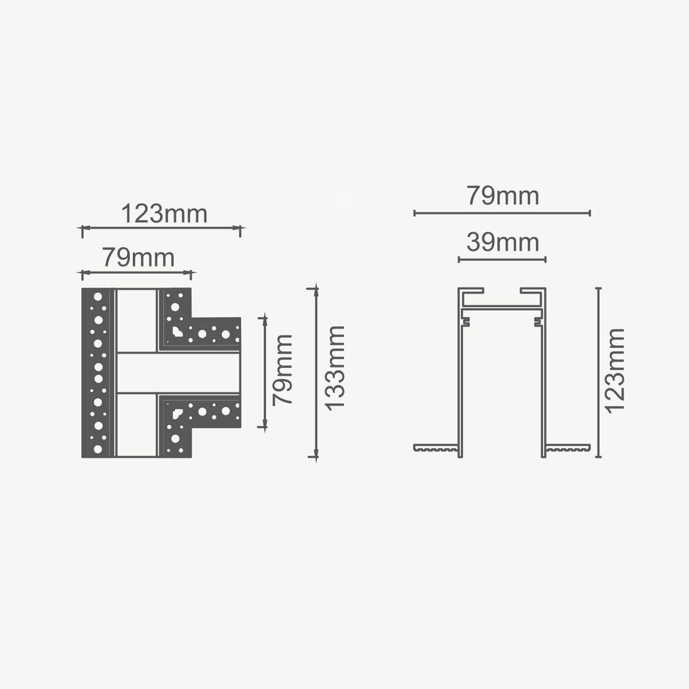 CLIXX magnetisch rail verlichting systeem - inbouw T hoekverbinding