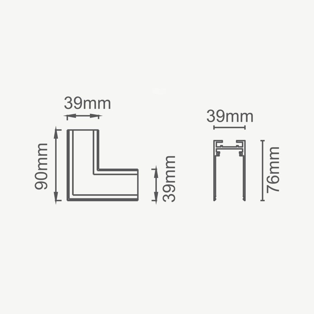 CLIXX magnetisch rail verlichting systeem - Opbouw/pendel 90° hoekverbinding