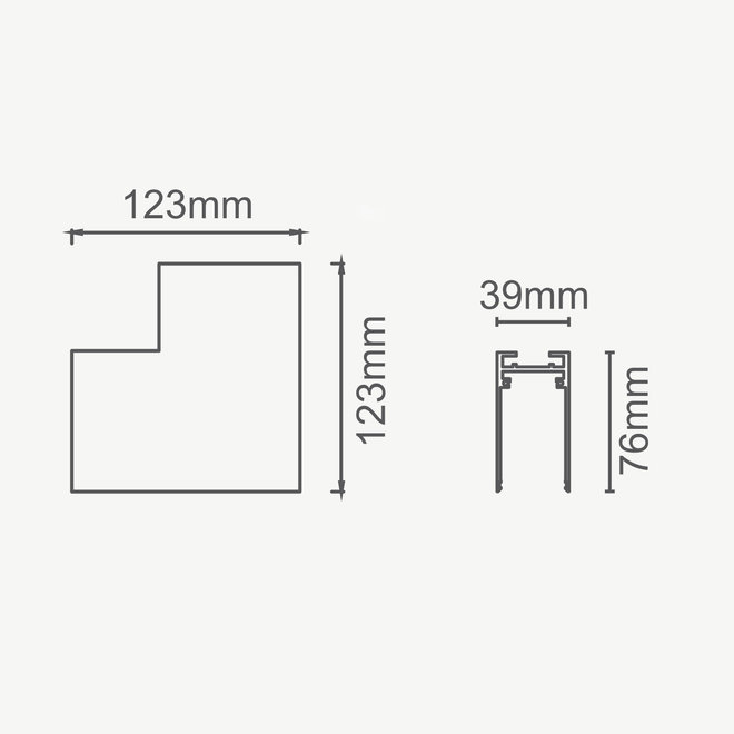 CLIXX magnetic track lighting system - Surface/pendant inner corner connection