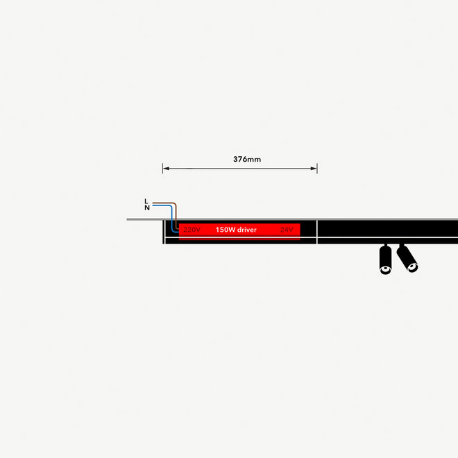 CLIXX magnetisch rail verlichtingssysteem - accessoires inbouw driverbox begin/eind