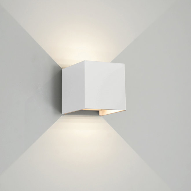 LED binnen/buiten wandlamp BOXX vierkant wit Dimbaar