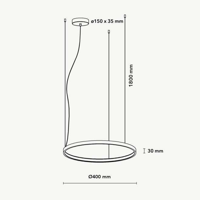 LED ring hanglamp HALO ∅400 mm - wit