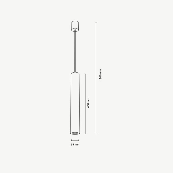 Hanglamp TUUB 400 mm met GU10 fitting - brons