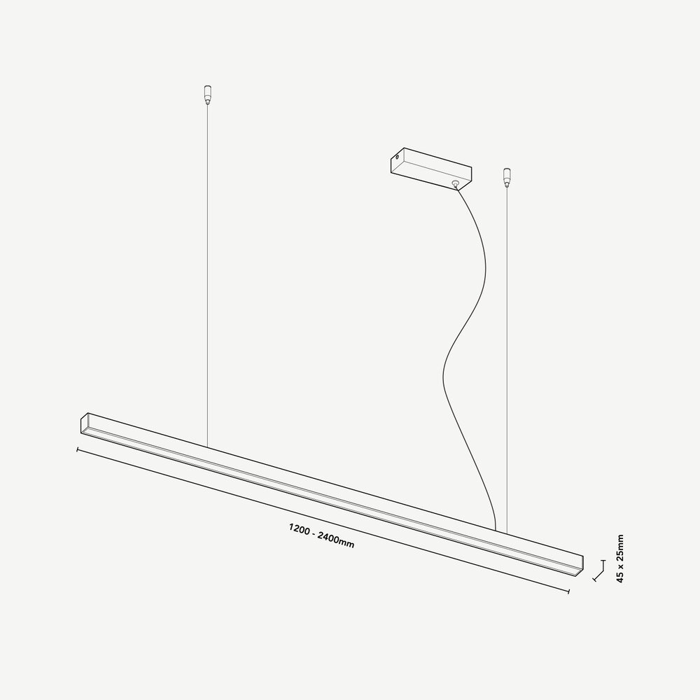 LINE linear LED pendant lamp up-down - Brushed Bronze