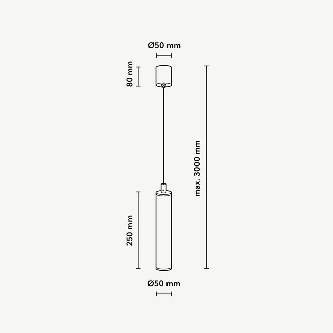 TUBE 250 LED suspended lamp – Alabaster natural stone