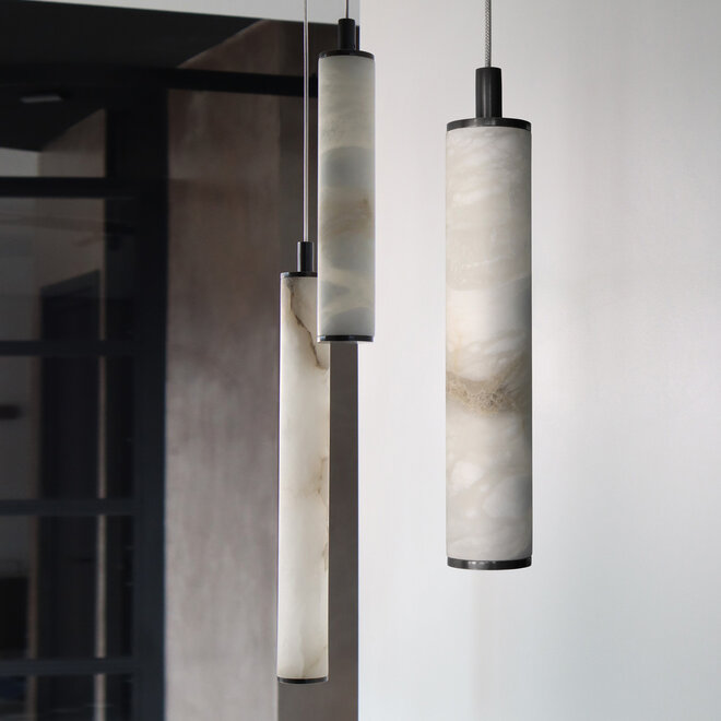 TUBE 250 LED suspended lamp – Alabaster natural stone