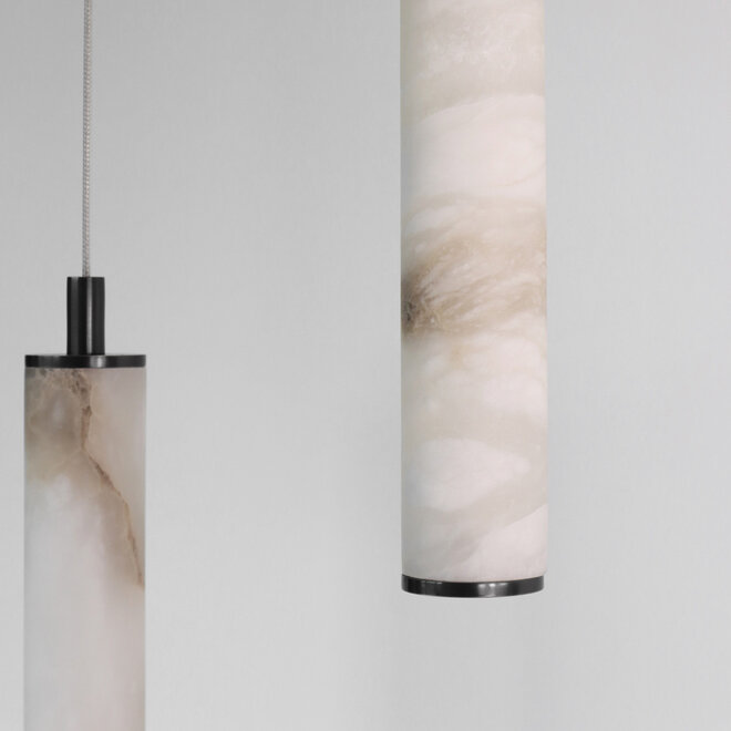 TUBE 400 LED suspended lamp – Alabaster natural stone