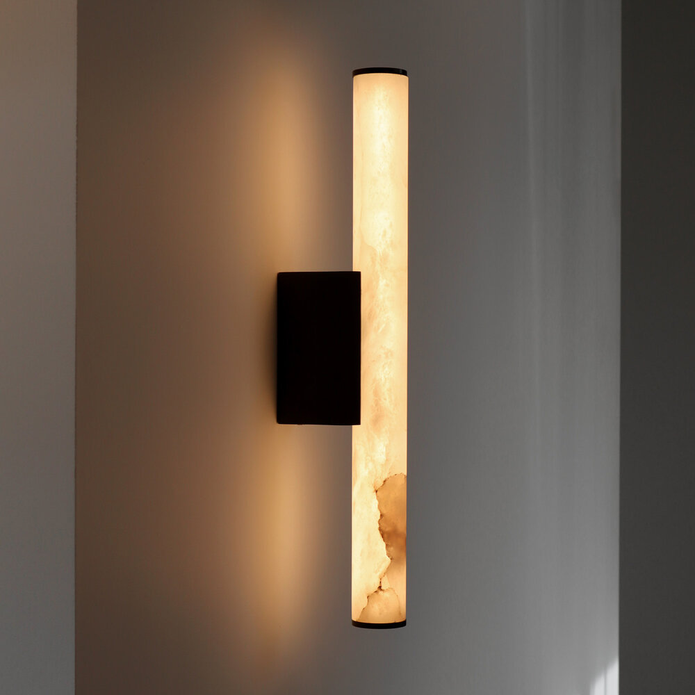 TUBE 400 LED wall lamp – Alabaster natural stone