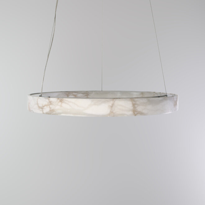 HALO 600 LED ring suspended lamp – Alabaster natural stone