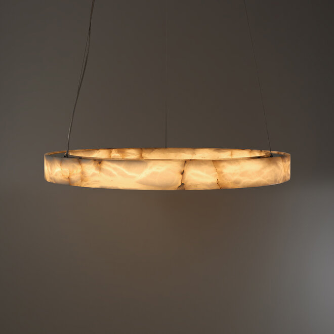 HALO 600 LED ring suspended lamp – Alabaster natural stone