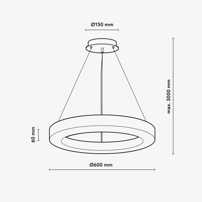 HALO 600 LED ring suspended lamp – Alabaster natural stone