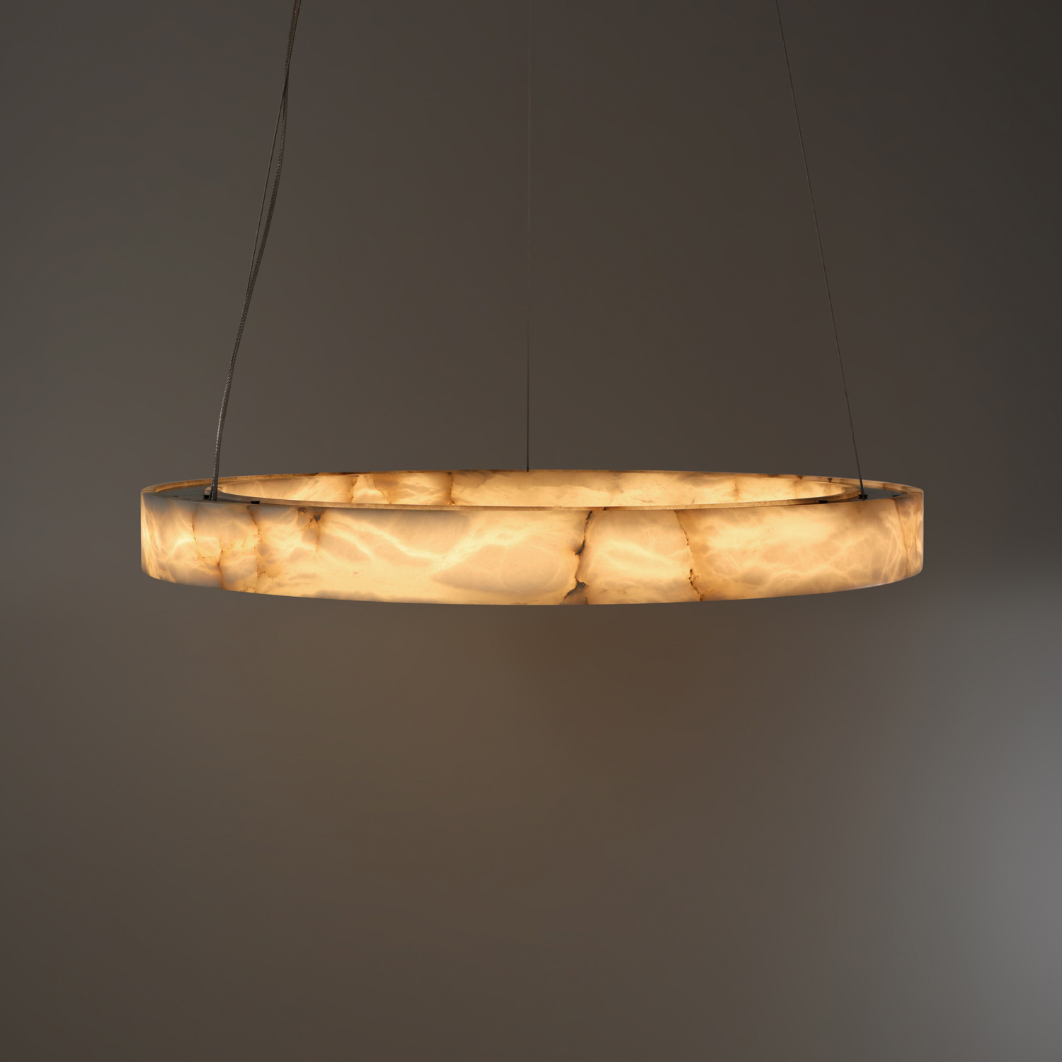 HALO Alabaster natural stone suspended ring light