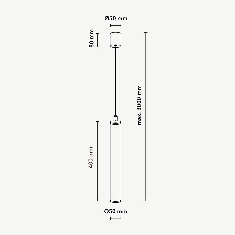 TUBE 400 LED suspended lamp – Alabaster natural stone
