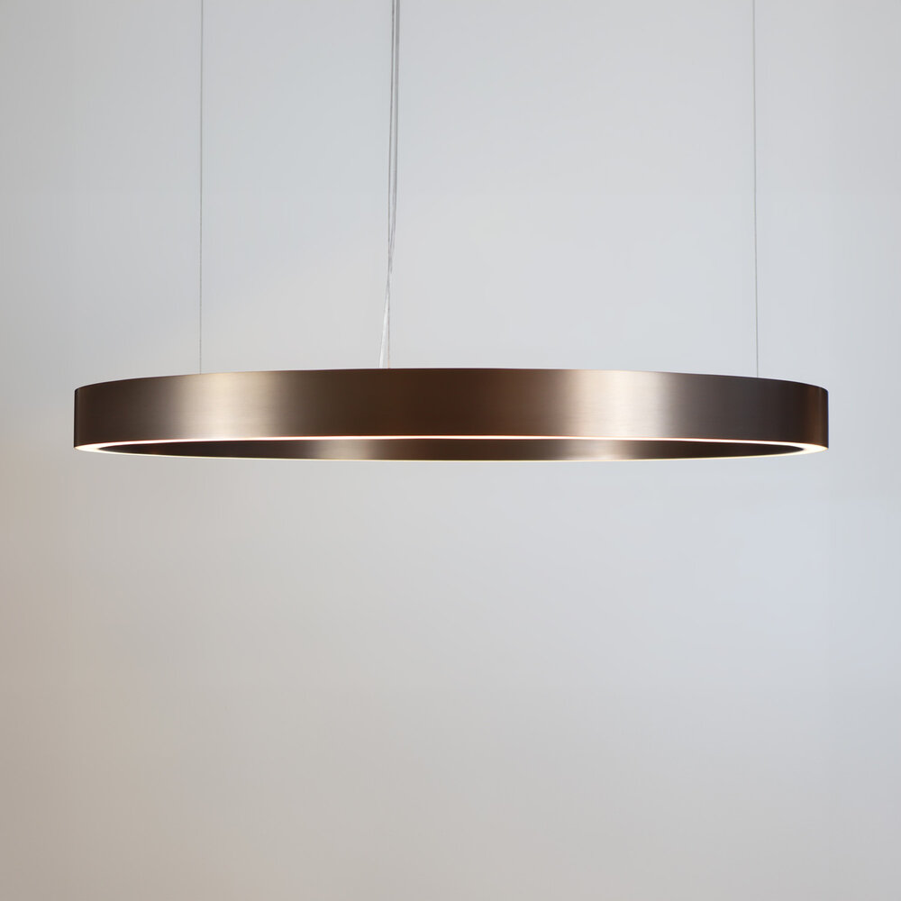 HALO Up-Down Slim LED suspended ring light - Brushed Bronze
