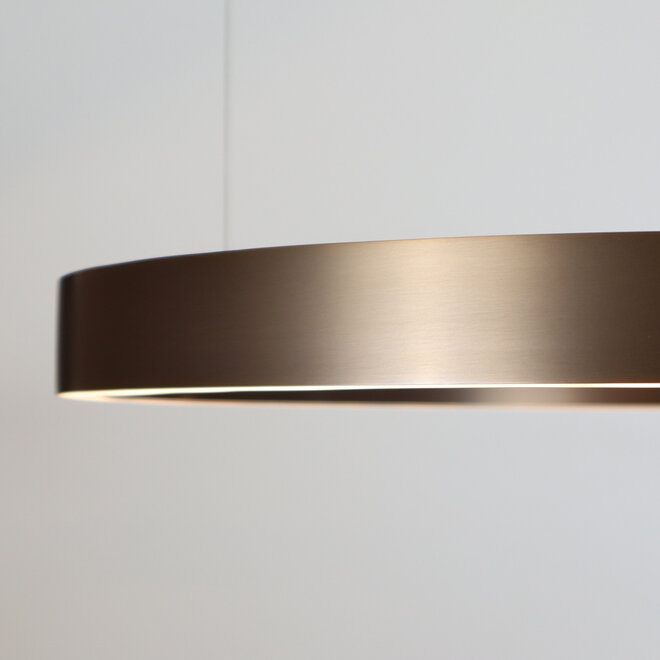 HALO Up-Down Slim LED suspended ring light - Brushed bronze