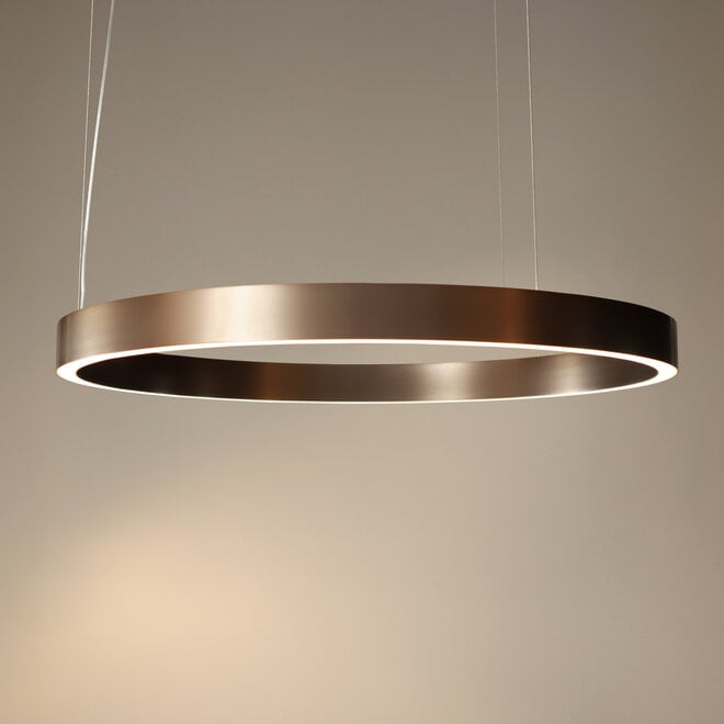 HALO Up-Down Slim LED suspended ring light - Brushed bronze