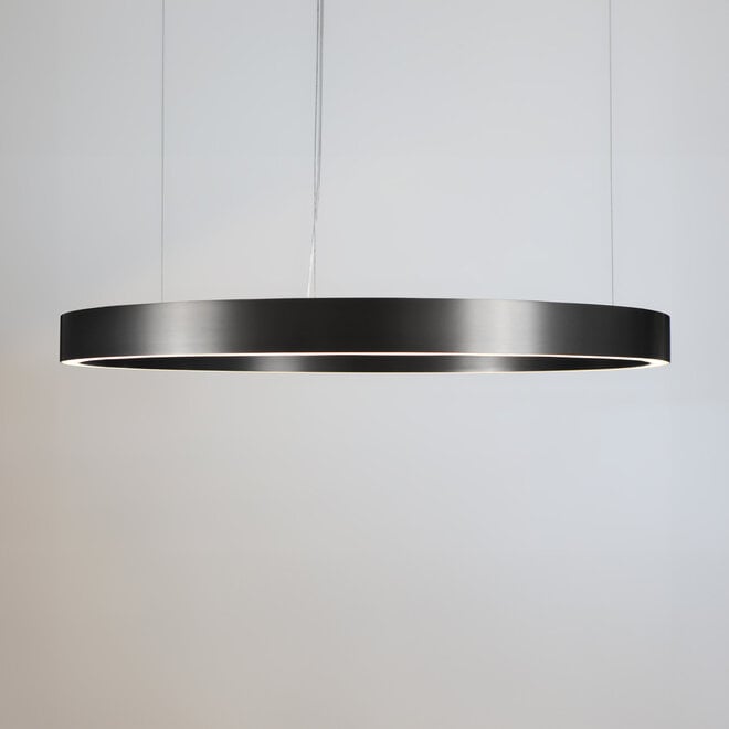 HALO Up-Down Slim LED suspended ring light - Brushed black