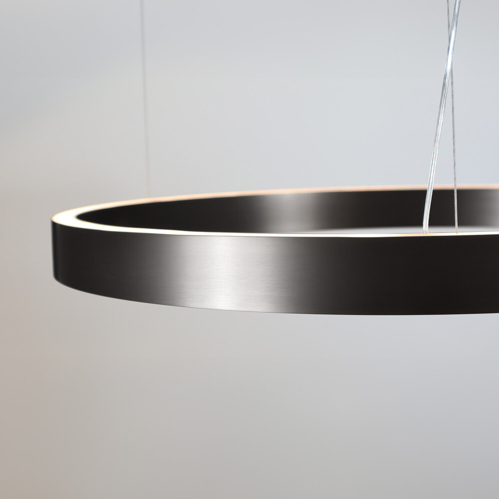 HALO Up-Down Slim LED suspended ring light - Brushed Black