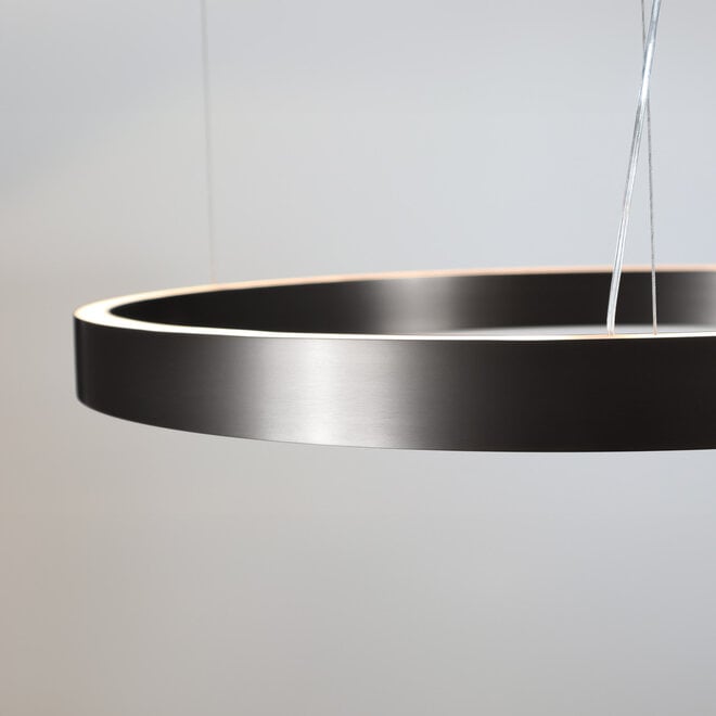 HALO Up-Down Slim LED suspended ring light - Brushed black