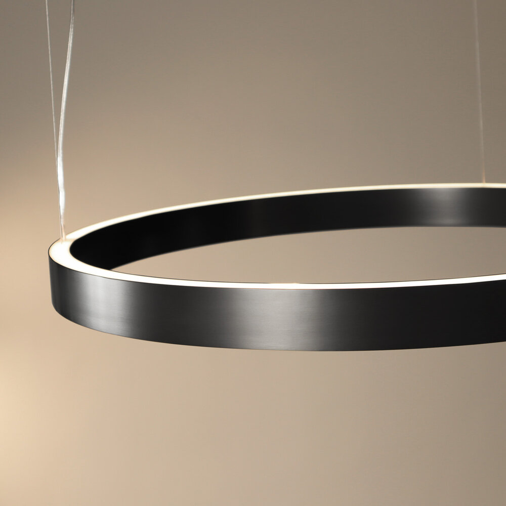 HALO Up-Down Slim LED ring hanglamp - Geborsteld Zwart
