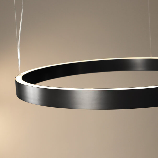 HALO Up-Down Slim LED ring hanglamp - Geborsteld zwart
