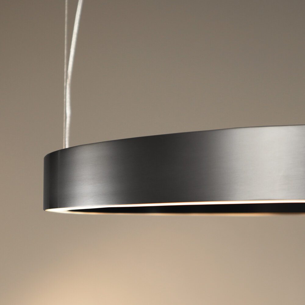 HALO Up-Down Slim LED suspended ring light - Brushed Black