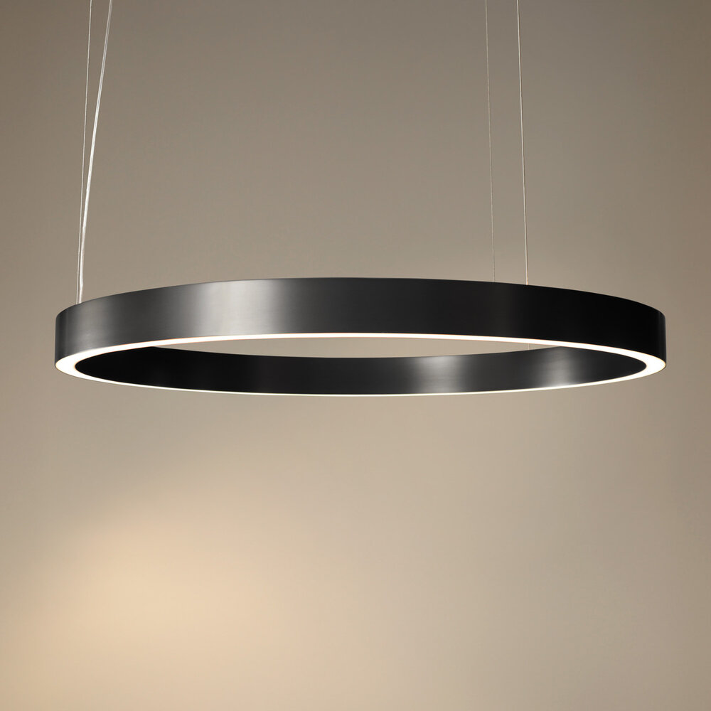 HALO Up-Down Slim LED suspended ring light - Brushed Black