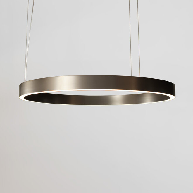 HALO Up-Down Slim LED suspended ring light - Brushed champagne