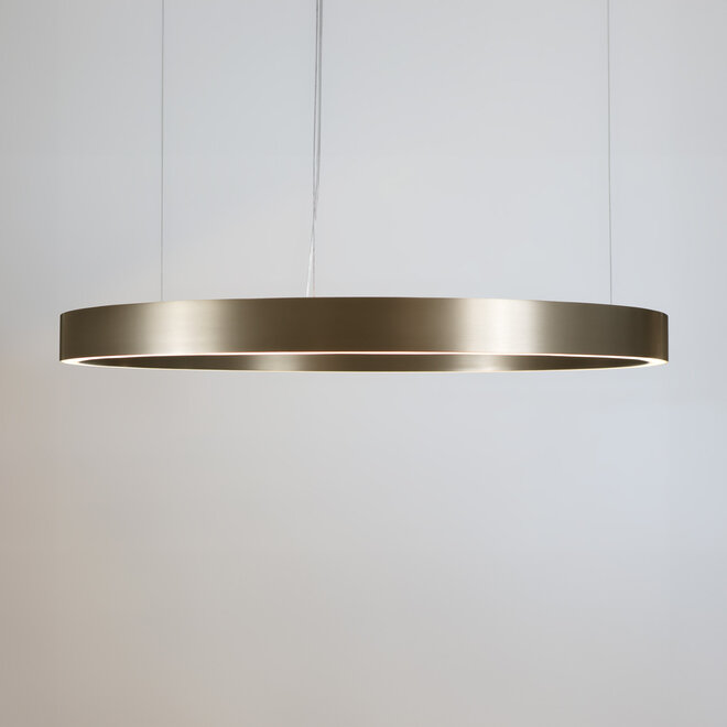 HALO Up-Down Slim LED suspended ring light - Brushed champagne