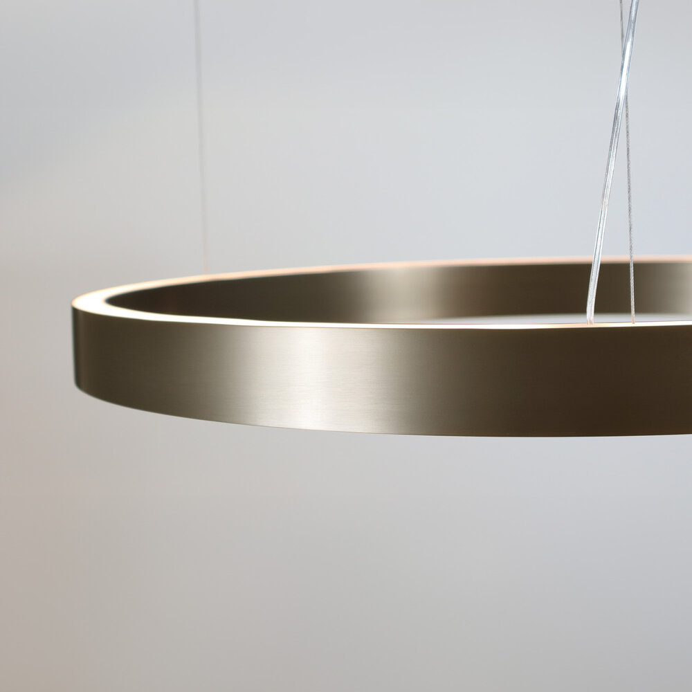 HALO Up-Down Slim LED suspended ring light - Brushed Champagne