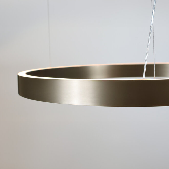 HALO Up-Down Slim LED suspended ring light - Brushed champagne