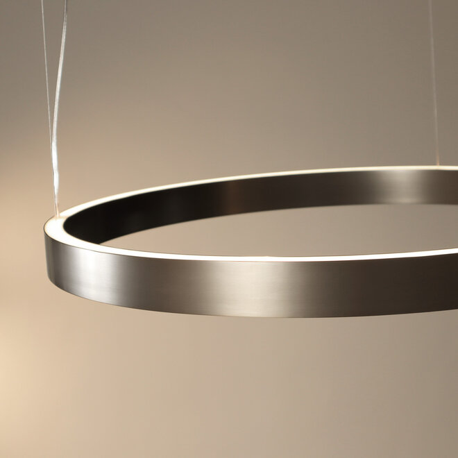 HALO Up-Down Slim LED suspended ring light - Brushed champagne