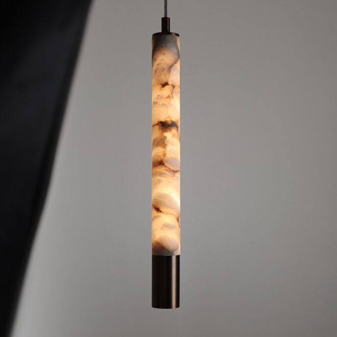 TUBE 400 SPOT LED suspended lamp – Alabaster natural stone