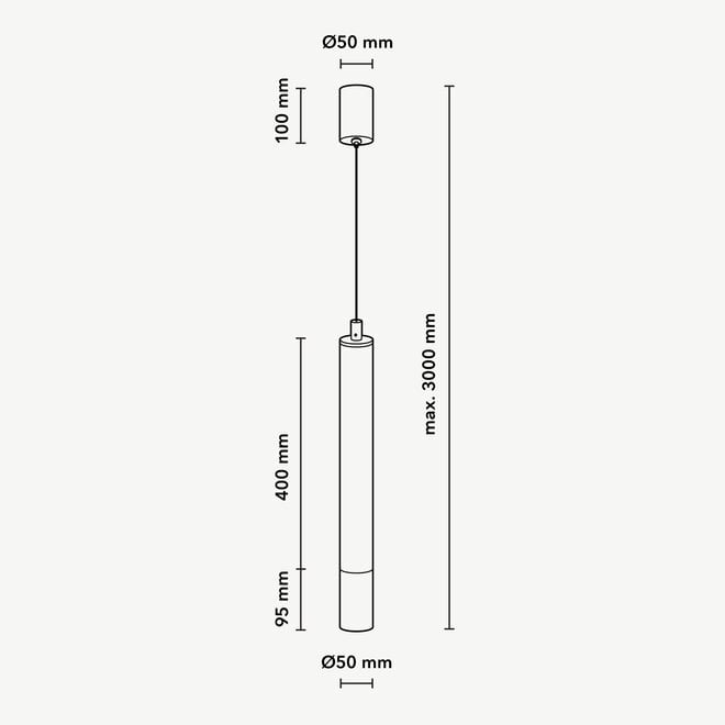 TUBE 400 SPOT LED suspended lamp – Alabaster natural stone