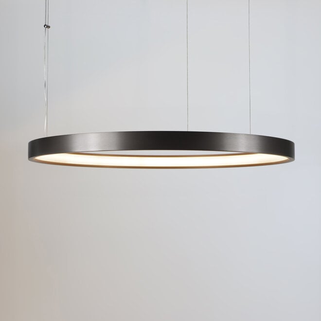 HALO LED suspended ring light - Brushed black